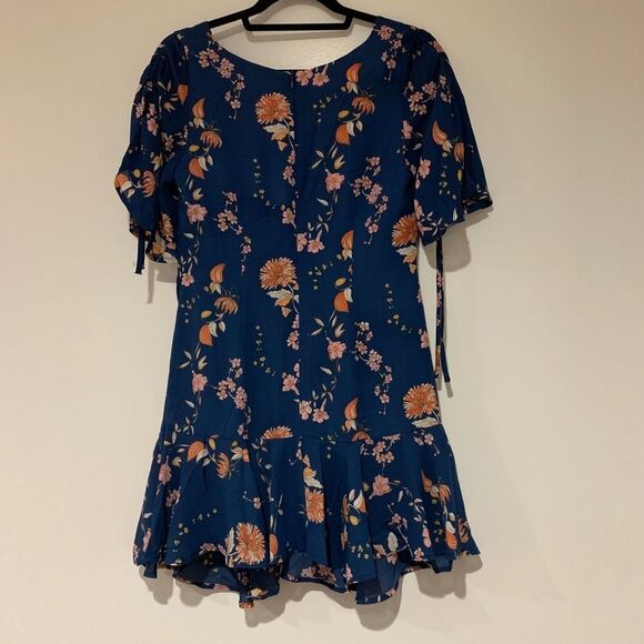 BB Dakota Floral Printed mini Blue Dress NEW - Picture 1 of 2